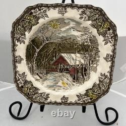 7 Johnson Bros FRIENDLY VILLAGE Square Plates 7.25/9 Round Plates 6
