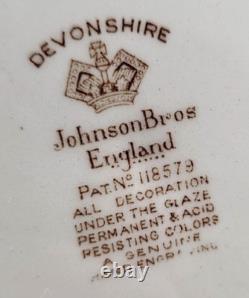 7 Johnson Brothers Devonshire Brown Multicolor Square Soup Bowls Set Floral Lot