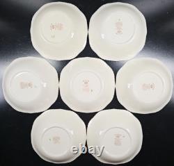 7 Johnson Brothers Devonshire Brown Multicolor Square Soup Bowls Set Floral Lot