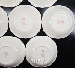 7 Johnson Brothers Devonshire Brown Multicolor Square Soup Bowls Set Floral Lot