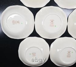 7 Johnson Brothers Devonshire Brown Multicolor Square Soup Bowls Set Floral Lot