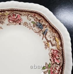 7 Johnson Brothers Devonshire Brown Multicolor Square Soup Bowls Set Floral Lot