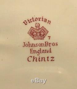 7 Johnson Brothers Old English Chintz Pink 6 Lug Fruit Bowls