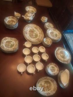 85 Pcs Set Of Johnson Bros Mill Stream China Set Excellent Condition