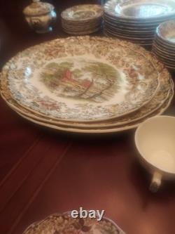 85 Pcs Set Of Johnson Bros Mill Stream China Set Excellent Condition