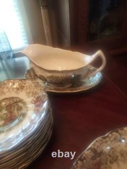 85 Pcs Set Of Johnson Bros Mill Stream China Set Excellent Condition