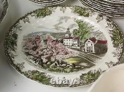 89 pcs Johnson Brothers FRIENDLY VILLAGE China Service for 12 + Extras ENGLAND