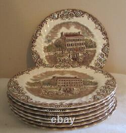 8 (8) Johnson Bros HERITAGE HALL 4411 GEORGIAN TOWN HOUSE 9.75 PLATES