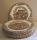 8 (8) Johnson Bros Heritage Hall 4411 Georgian Town House 9.75 Plates