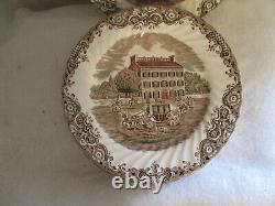 8 (8) Johnson Bros HERITAGE HALL 4411 GEORGIAN TOWN HOUSE 9.75 PLATES