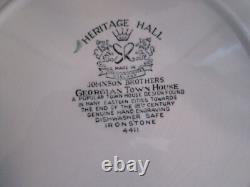 8 (8) Johnson Bros HERITAGE HALL 4411 GEORGIAN TOWN HOUSE 9.75 PLATES