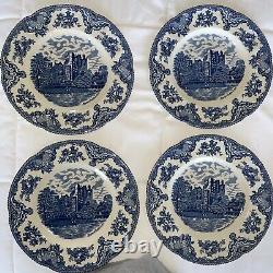 8 Blue Johnson Bros. Old Castles of Britain Dinner Plates