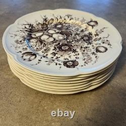 8 JOHNSON BROS. ENGLAND WINDSOR WARE-DOVER BROWN-10'' Dinner PLATE