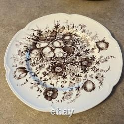 8 JOHNSON BROS. ENGLAND WINDSOR WARE-DOVER BROWN-10'' Dinner PLATE