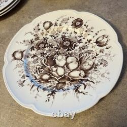 8 JOHNSON BROS. ENGLAND WINDSOR WARE-DOVER BROWN-10'' Dinner PLATE