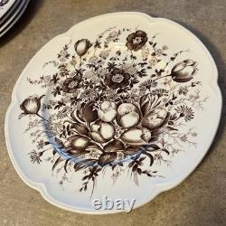 8 JOHNSON BROS. ENGLAND WINDSOR WARE-DOVER BROWN-10'' Dinner PLATE