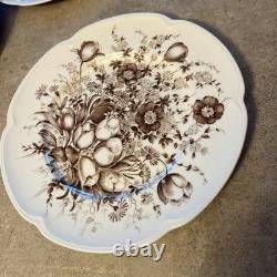 8 JOHNSON BROS. ENGLAND WINDSOR WARE-DOVER BROWN-10'' Dinner PLATE