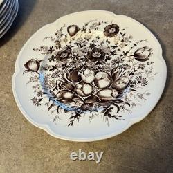 8 JOHNSON BROS. ENGLAND WINDSOR WARE-DOVER BROWN-10'' Dinner PLATE