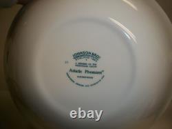(8) Johnson BrosASIATIC PHEASANT6.5 Cereal Bowls Blue & White