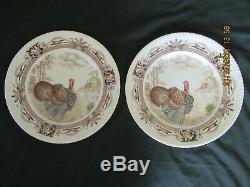 8 Johnson Bros Barnyard King Turkey Dinner Plates 10 3/4