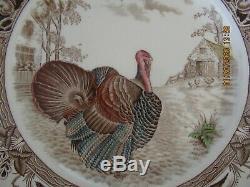 8 Johnson Bros Barnyard King Turkey Dinner Plates 10 3/4