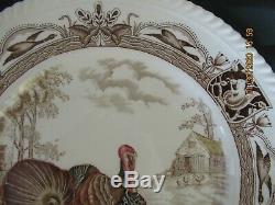 8 Johnson Bros Barnyard King Turkey Dinner Plates 10 3/4