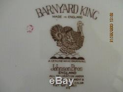 8 Johnson Bros Barnyard King Turkey Dinner Plates 10 3/4