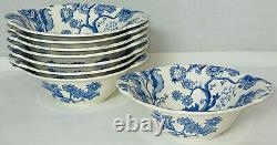 8 Johnson Bros ENGLISH CHIPPENDALE BLUE 6 LUG CEREAL BOWLS