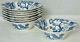 8 Johnson Bros English Chippendale Blue 6 Lug Cereal Bowls