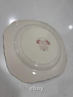 8 Johnson Bros England Pink Rose Chintz Square Salad Plates Off-Set Saucer 7.75