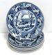 8 Johnson Bros Historic America Thanksgiving Blue 10 1/2 Dinner Plates