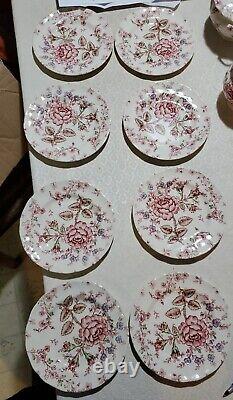 8 Johnson Bros Rose Chintz Earthenware, 6.5 Plates, England, Preowned