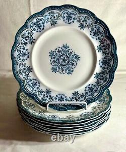 8 Johnson Brothers Aqua Regent 8 3/8 Luncheon Plates