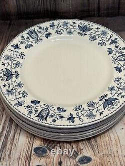 8 Johnson Brothers Ashford Blue Dinner Plates 10 Plate Lot Windsor Ware Set