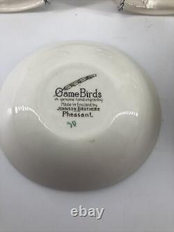 8 Johnson Brothers Game Birds Oval Pheasant Fruit Sauce Plate 5 5/8 Rare Set