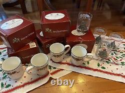 8 Pcs NIB Johnson Brothers VICTORIAN CHRISTMAS 4 Mugs & 4 Double Old Fashions