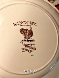 8 RARE Vtg JOHNSON BROTHERS Barnyard King 1950-1970 TURKEY DINNERS