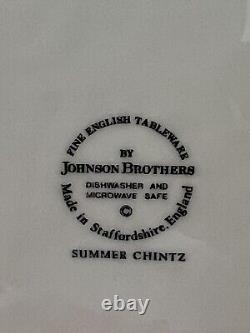 8pc Johnson Bros Summer Chintz 9.75 Dinner Plates, Made In England, A1856