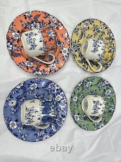 8pcs Of Johnson Brothers DEVON COTTAGE Floral Salad Accent Plate And Mug