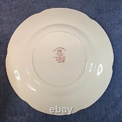 9 Johnson Bros English Chippendale Red Dinner 10 Plate Tranferware s-1I