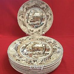 9 Johnson Bros. Historic America Thanksgiving Frozen Up 10.5 Dinner Plates