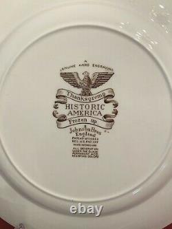 9 Johnson Bros. Historic America Thanksgiving Frozen Up 10.5 Dinner Plates