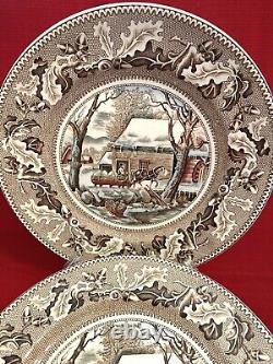 9 Johnson Bros. Historic America Thanksgiving Frozen Up 10.5 Dinner Plates