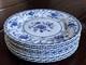9 Johnson Bros Indies Blue & White Made In England Dinner Plates 9 1/2 Vtg