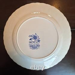 9 Johnson Bros Indies Blue & White Made in England Dinner Plates 9 1/2 VTG
