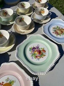 9-PC SET Cups Saucers & Plates Johnson Bros England Salad Dessert California