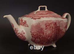 9 Pc Tea Pot Set Johnson Bros OLD BRITAIN CASTLES 4 Cups 4 Saucers England EUC