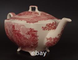 9 Pc Tea Pot Set Johnson Bros OLD BRITAIN CASTLES 4 Cups 4 Saucers England EUC