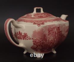 9 Pc Tea Pot Set Johnson Bros OLD BRITAIN CASTLES 4 Cups 4 Saucers England EUC