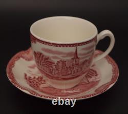 9 Pc Tea Pot Set Johnson Bros OLD BRITAIN CASTLES 4 Cups 4 Saucers England EUC